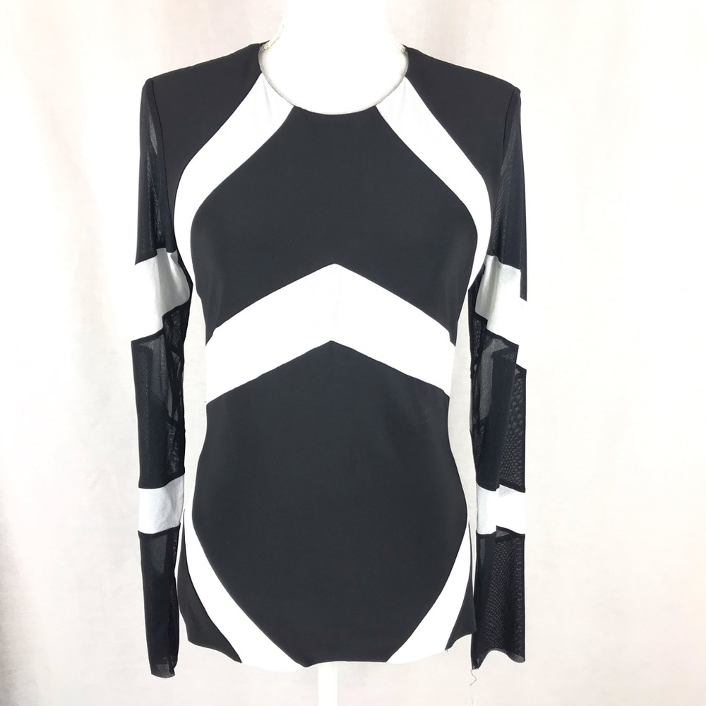 Joseph Ribkoff Blouse Top Black and White Size 6